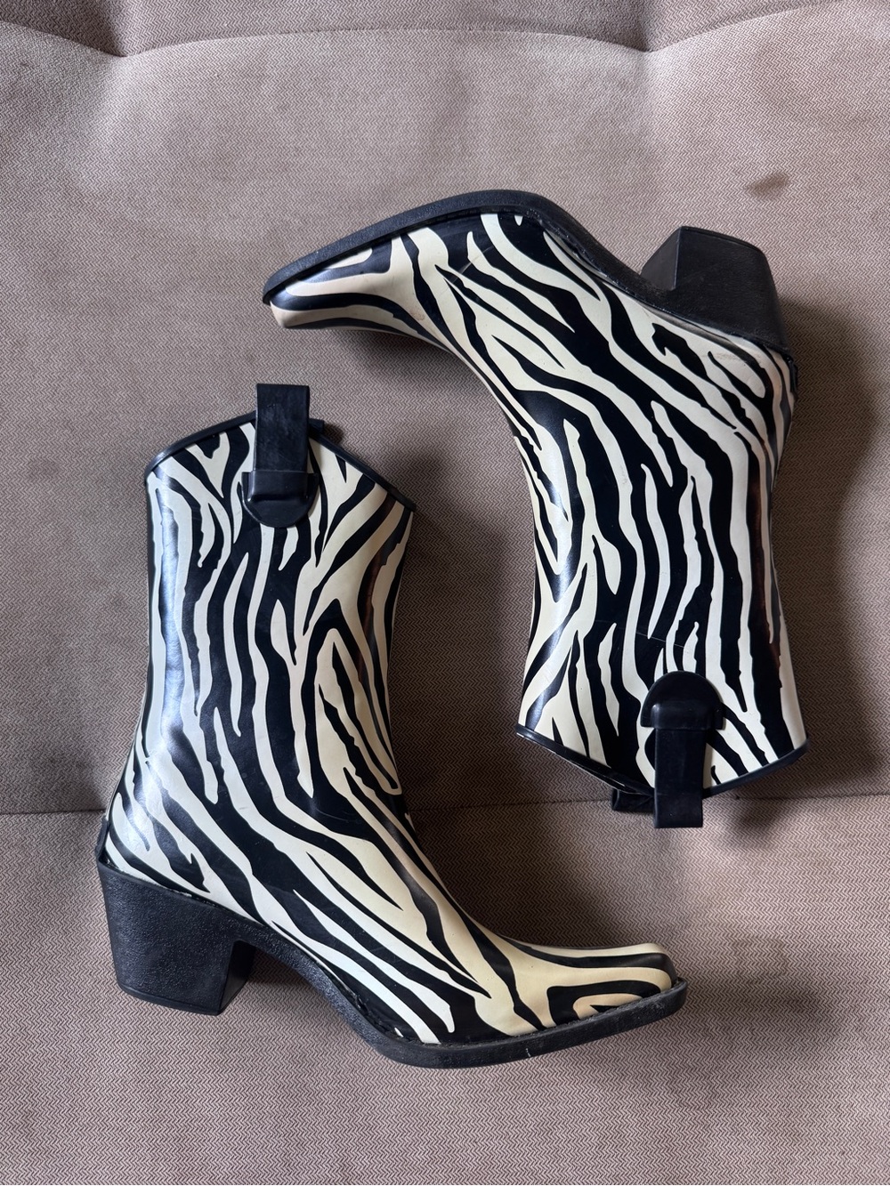 Corkys Zebra-Print Ankle Boots - Black & Cream